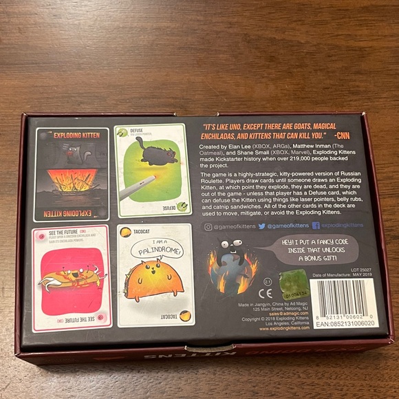 Exploding Kittens Original Edition Card Game - Red - Picture 5 of 6